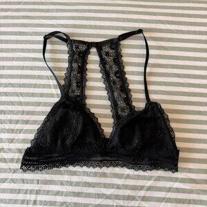 Black Lace Bralette With Adjustable 937 D